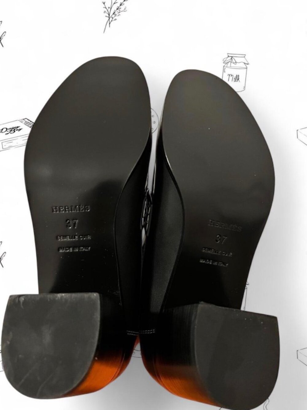 Hermès Dauphine 70 loafer in black leather Pumps SZ 37 - Picture 8 of 8